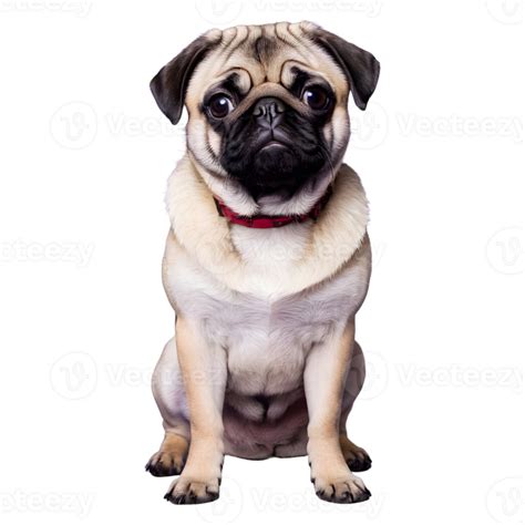 Ai Generated A Pug Dog Sitting Isolated 38264818 Png
