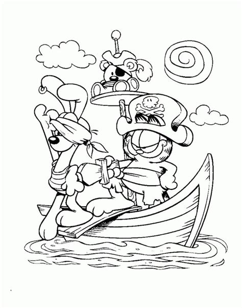 Garfield Captain Pirate Coloring Page Garfield Coloring Pages Livre