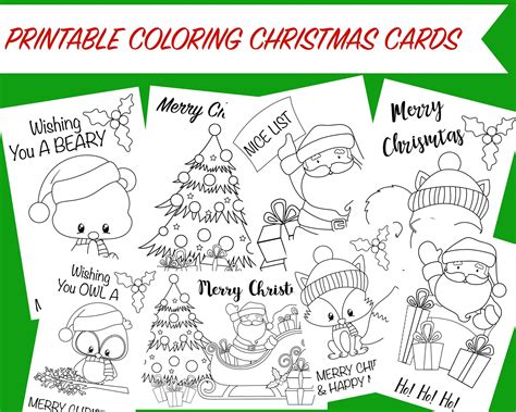 These are simple black & white printable christmas cards to color in and decorate yourself.children will enjoy coloring in the cards to send to their favorite friends and relatives and it will bring more joy than any shop bought card could to anyone who receives it. Printable Coloring Christmas Cards -Wunder-Mom