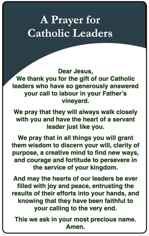 Our Prayer For Leaders Catholic Leadership Centre Singapore