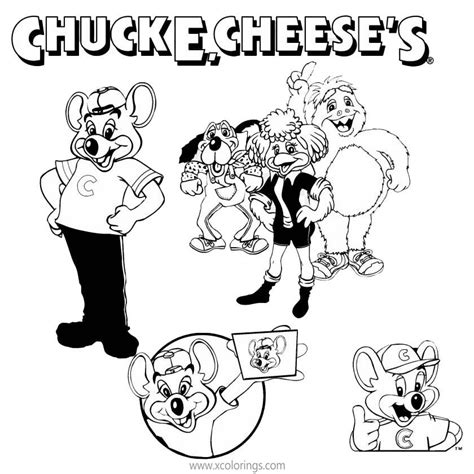 Chuck E Cheese Coloring Pages Characters XColorings