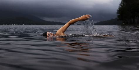Swimmer Swimming In Lake Open Water Swimming Cold Water Swimming