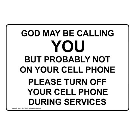 Phone Rules Sign God May Be Calling Please Turn Off Your Cell Phone