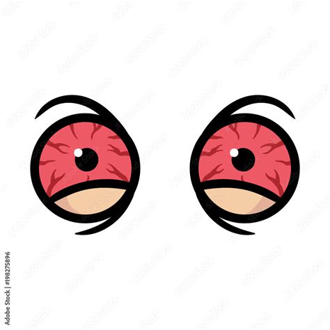 Cartoon Bloodshot Eyes Stock Vector Adobe Stock