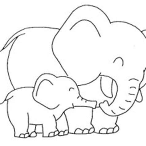 Cartoon mother and baby elephant sitting isolated on white background. Elephant | NetArt