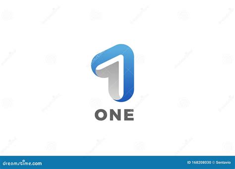 Number 1 One Logo Design Vector Template Ribbon Font Style Typography