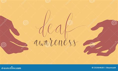 Deaf Awareness Month September Handwritten Calligraphy Human Hand
