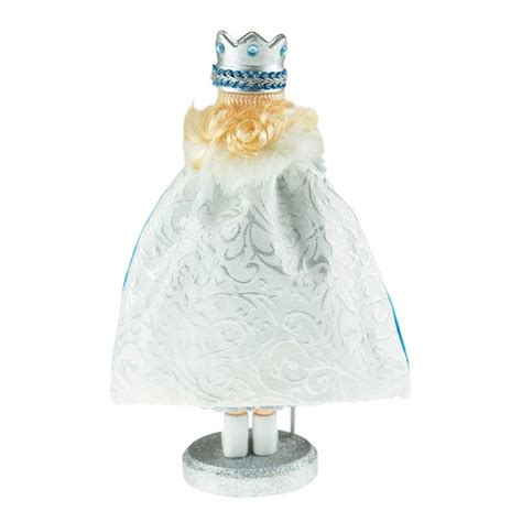 Snow Queen Nutcracker Glittery Silver And Blue Holding A Sparkly Snowflake Staff Festive
