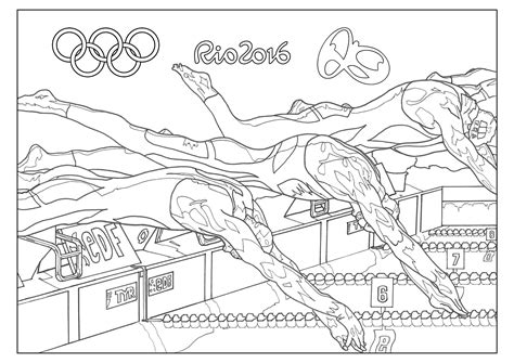 free coloring page coloring adult rio 2016 olympic games swimming rio 2016 summer olympic games