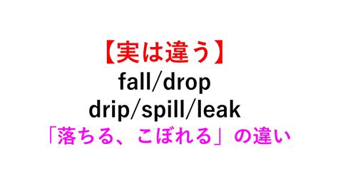 【イメージ理解】falldropdripspillleak落ちるの意味の違い 例文付 死ぬほどわかる英文法ブログ