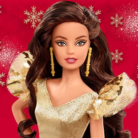 Holiday Barbie Brunette Gold Ght56 Best Buy