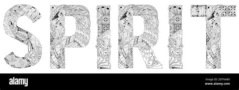 Word Spirit Vector Zentangle Object For Coloring Stock Vector Image