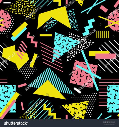 Vector Seamless Pattern Multicolor Geometric Shapes Stock Vector