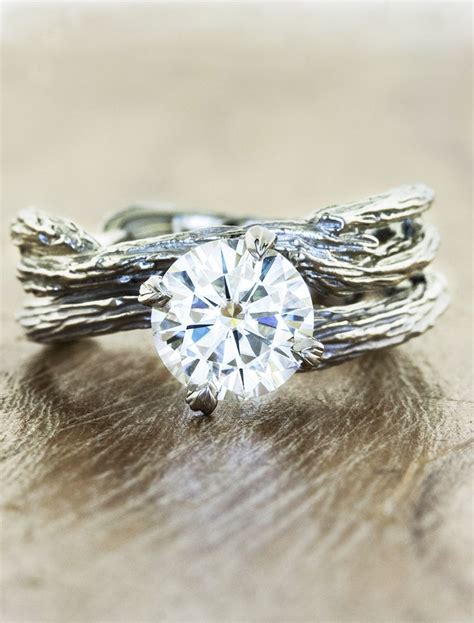 Nature Inspired Engagement Ring By Ken And Dana Design Shown With The
