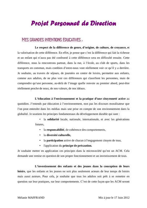 Exemple De Projet Professionnel Rédigé Pdf  hortamatina