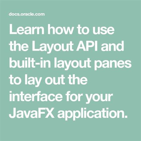 Learn How To Use The Layout Api And Built In Layout Panes To Lay Out
