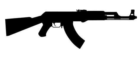 Ak 47 Silhouette Gun Sticker No Background Rifle Is About Etsy