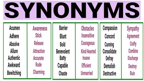 Learn 50 Rare Synonyms Words In English To Improve Your Vocabulary