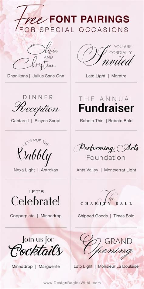 Fabulous Free Font Pairings For Special Occasions Free Script Fonts