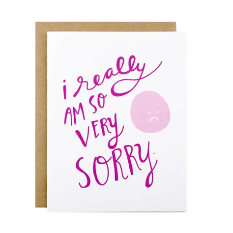 Sympathy Card Sorry Card Apology Card Im Sorry So Very