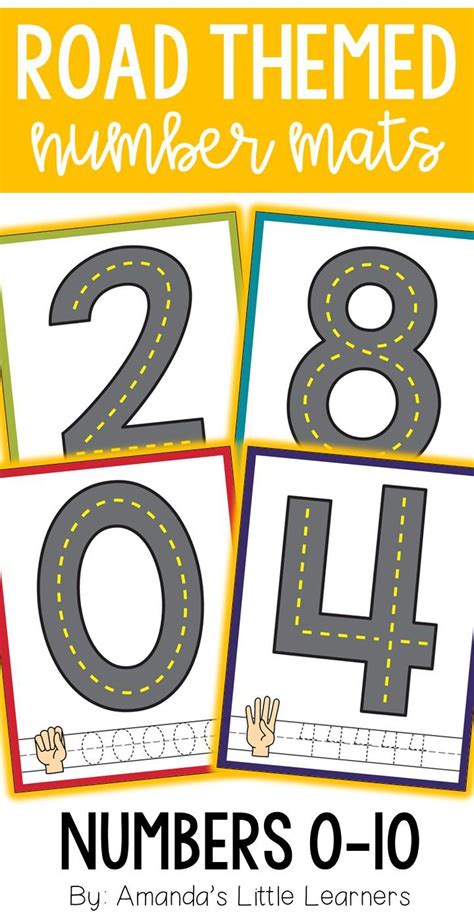 Road Themed Number Mats Playdough Or Cars Math For Kids Fun Math