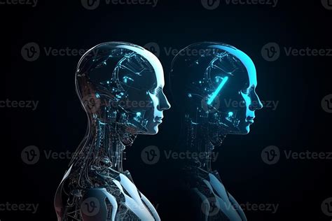 Future AI Robots and Cyborgs Redefine Humanity created with Generative