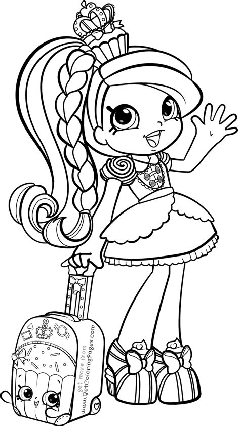 Shopkins Shoppies Coloring Page Rainbow Kate Coloring And Drawing