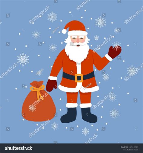 Santa Claus Sack Toys On Snowy Stock Vector Royalty Free 2078145529