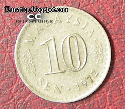 Malaysia 10 Sen 1972 Lunaticg Coin