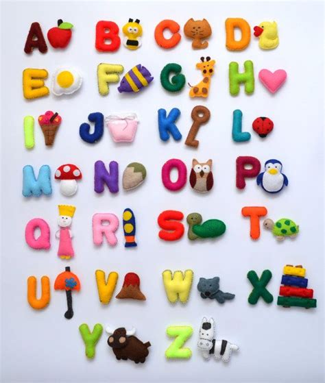 Magnet Stuffed Felt Alphabet Felt Letters Alphabet Game Rainbow