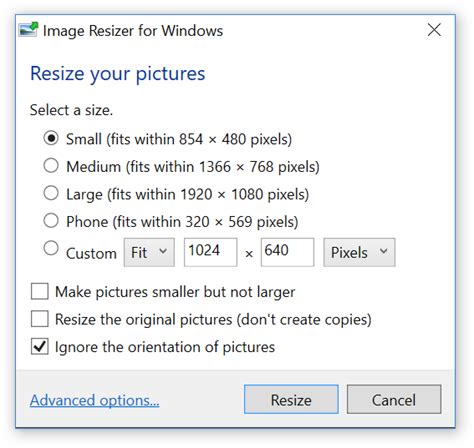 Resize Images On Right Click With Windows 10 Microsoft Community