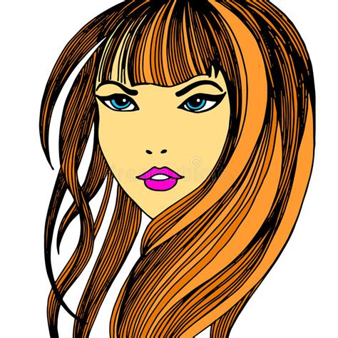 Beauty Beautiful Hair Vector Girl Portrait Young Stock Vector Illustration Of Face Beautiful