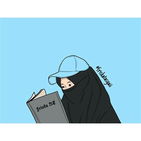 Gambar Kartun Muslimah Bercadar Membaca Buku 1385×1385 Kartun