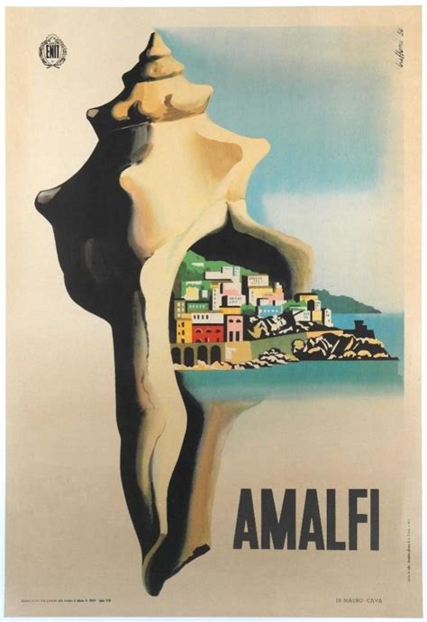 Amalfi Coast Vintage Poster 1950 Vintage Posters Vintage Travel