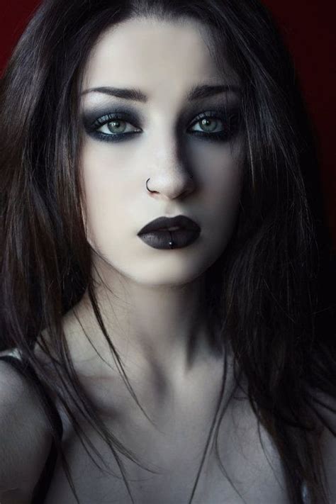 Beautifully Blended Eye Shadow Colours With Black Lipstick Gothic