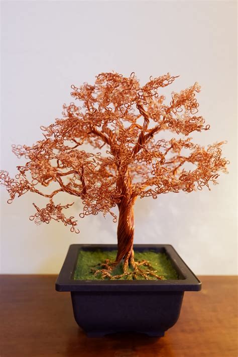 Wire Art Copper Bonsai Tree Oak Tree Craft In 3d Home And Garden