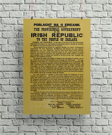 1916 Proclamation Of The Irish Republic Poster Midland Print