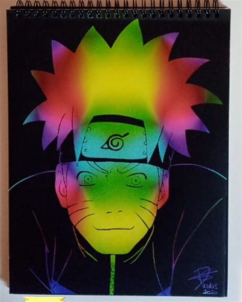 Rainbow Naruto Dessin Naruto Multicolore
