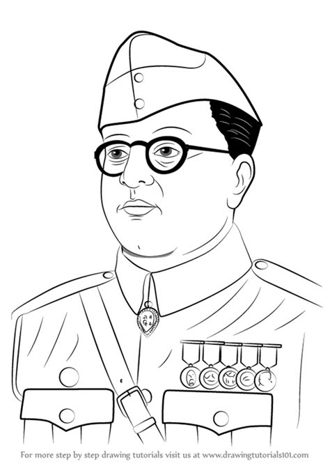 Learn How To Draw Subhash Chandra Bose Famous People Step By Step