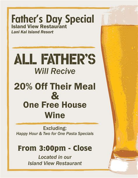 Fathers Day Dinner 2016 20 Off Deal 239 463 5550