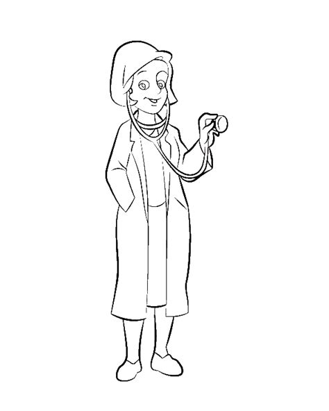 Woman Doctor Coloring Pages | Doctor, Doctor for Kids | Pinterest | Woman doctor and Learning