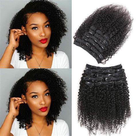 Urbeauty Afro Kinky Curly Clip In Human Hair Extensions For Black Women 10 Short