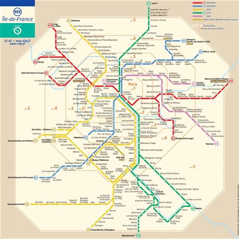 Paris Train Zone Map Paris Train Route Map Île De France France