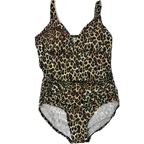 Trimshaper Womens Cheetah Leopard Animal Print One Piece Bathing Suit