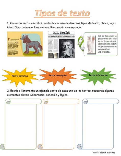 Tipos De Texto Activity For Cuarto Classroom Life Spanish Teaching