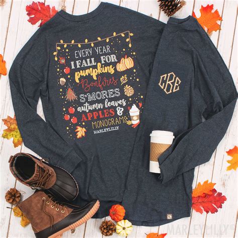 Personalized Fall Phrase T Shirt Marleylilly