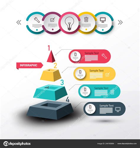 Modern Infographic Vector Design Pyramid Data Flow Chart