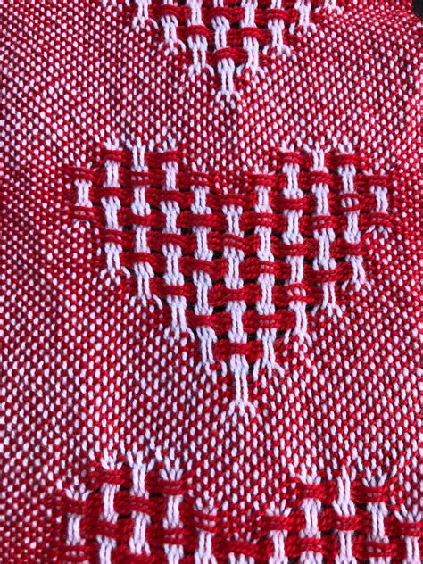 Handwoven Huck Lace Heart Weaving Etsy
