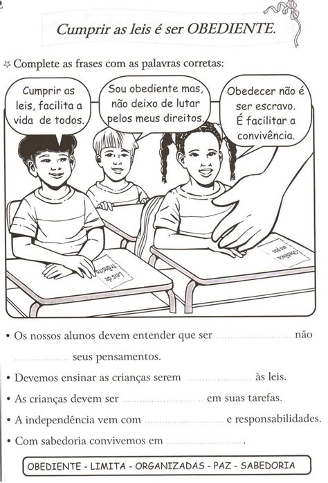 Atividades Sobre Obediencia Aos Pais