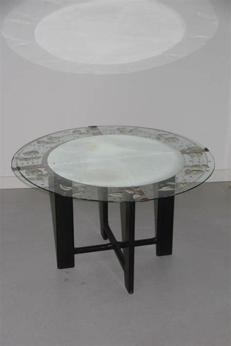 Picking a coffee table shouldn't be an afterthought. Vintage Round Glass Coffee Table with Leaf Pattern, 1950s ...